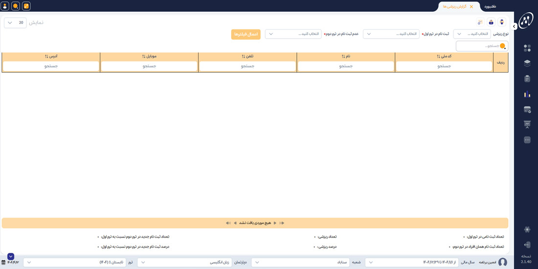 لیست ریزشی ها